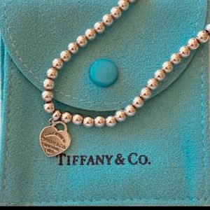 Tiffany - Sterling Silver Heart Tag Bead Bracelet